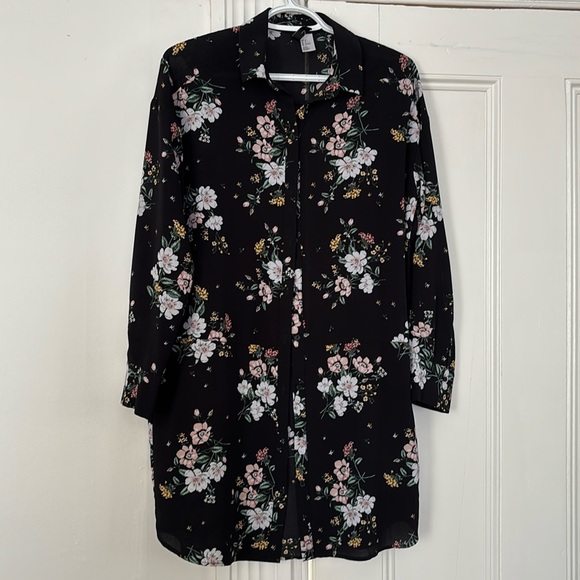 H&M Floral Tunic Dress Shirt - Picture 1 of 3